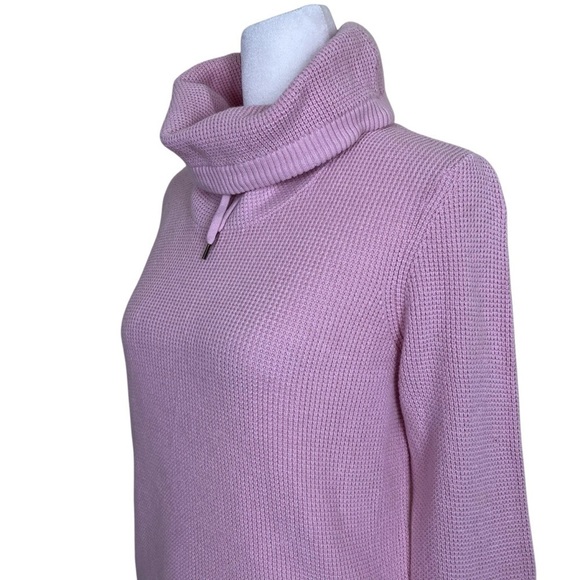 Ralph Lauren LRL Waffle Knit Cowl Neck Casual Sweater Pale Pink Cotton Sz S - Picture 4 of 16